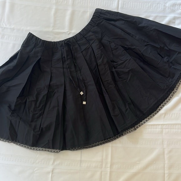 J. Crew Black Mini Skirt with Lace Hem - Picture 3 of 9